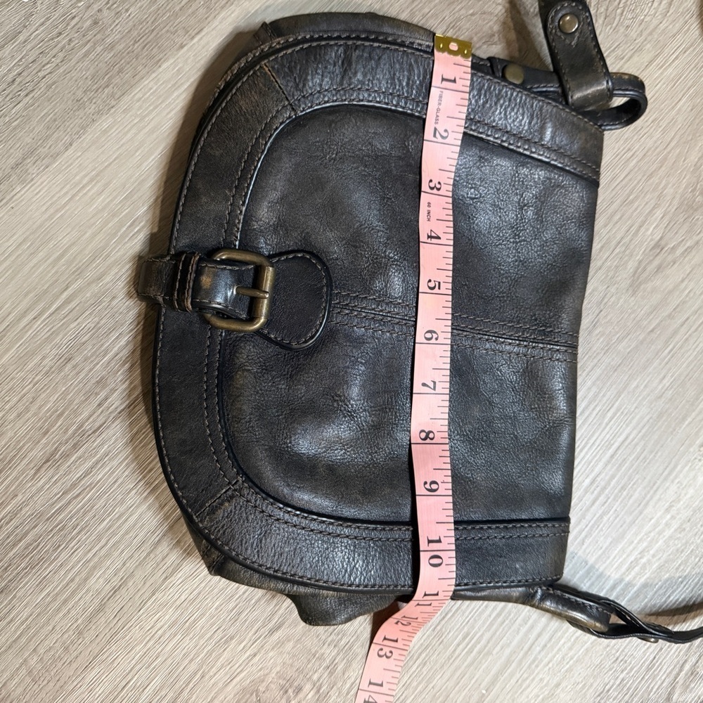 Vintage Elegant Black Leather Shoulder Bag - Picture 7 of 12